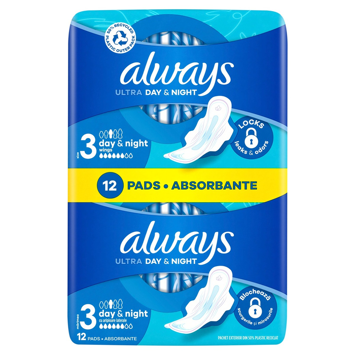 Absorbante igienice Always Duo Ultra Day mărimea 3 12 bucăți