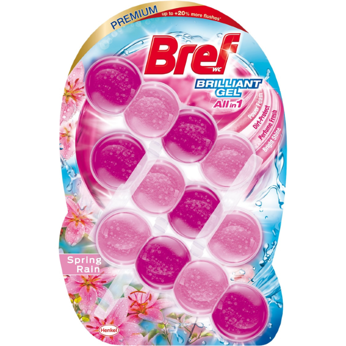 Odorizant WC Bref Brilliant Spring Rain 3x42 g