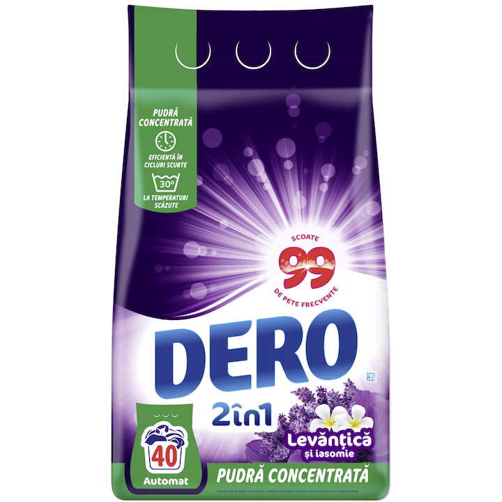 Detergent Dero Levănțică și Iasomie 3 kg 40 spălări