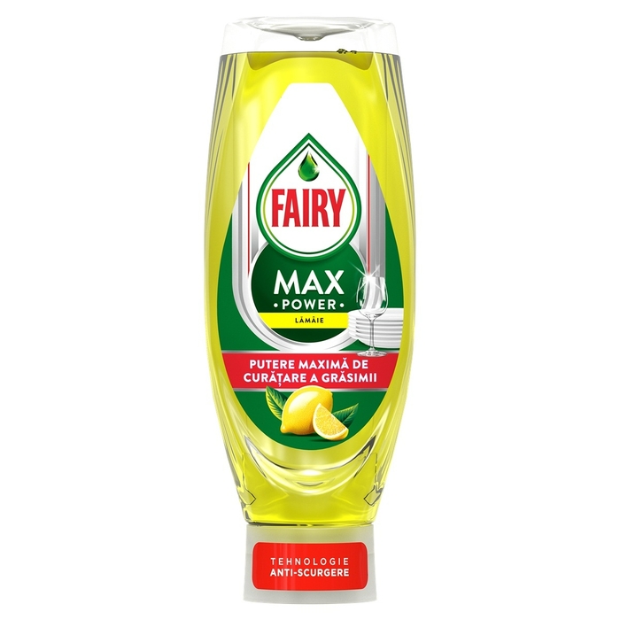 Detergent de vase Fairy Max Power Lemon cu parfum de lămâie 730 ml