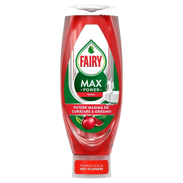 Detergent de vase Fairy Max Power Pomegranate cu parfum de rodie 730 ml