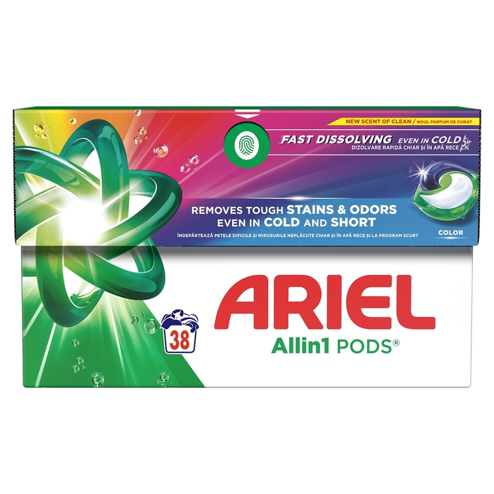 Ariel All in One Pods Color detergent pentru rufe colorate 38 capsule