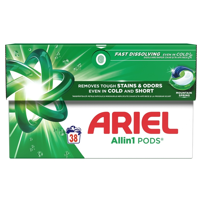 Ariel All in One Pods Mountain Spring detergent capsule 38 bucăți