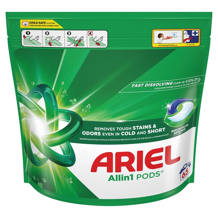 Ariel All in One Pods Mountain Spring detergent automat 65 capsule