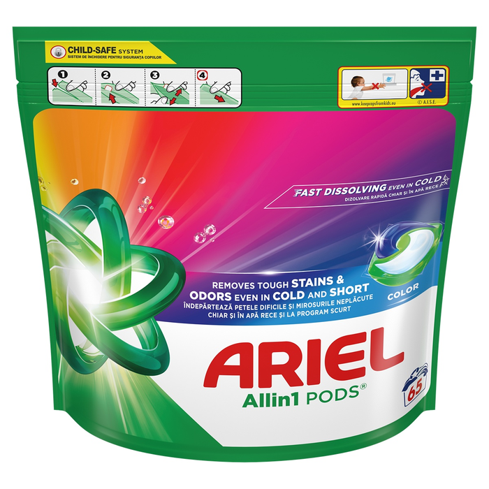 Ariel All in One Pods Color detergent pentru rufe colorate 65 capsule