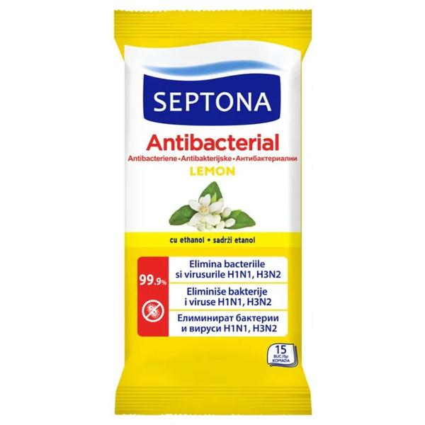 Șervețele antibacteriene Septona Lemon 15 bucăți