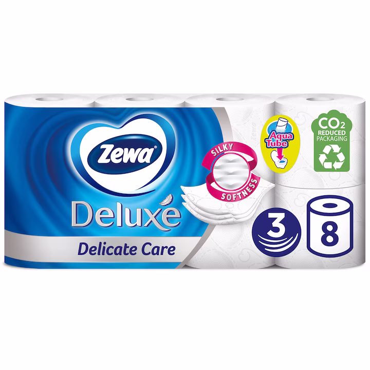 Hârtie igienică Zewa Deluxe Delicate Care 3 straturi 8 role