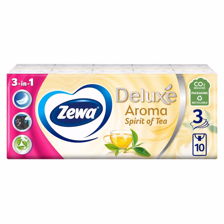 Batiste nazale Zewa Deluxe Spirit of Tea 3 straturi 10 pachete