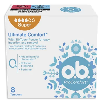 Tampoane O.B. ProComfort Super 8 bucăți pentru flux mediu spre abunden
