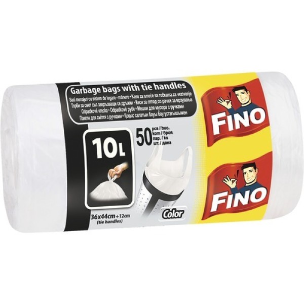 Saci menajeri Fino cu mânere 10L 50 bucăți