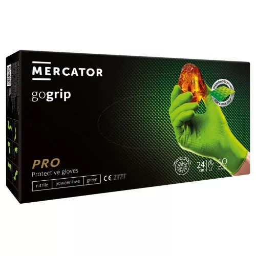 Mănuși nitril Mercator gogrip verzi L 50 buc