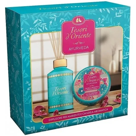 Set cadou difuzor 200 ml și lumânare 109 g Tesori d'Oriente